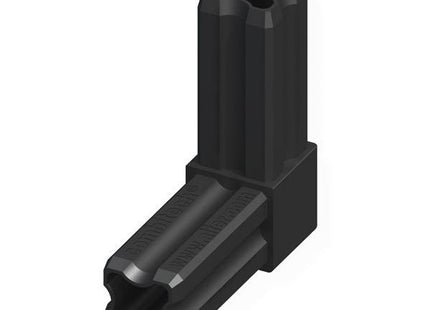 ALFER GIUNTURA A 90° A 2 PERNI NERA MM23,5