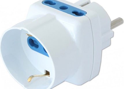 FAEG ADATTATORE TRIPLO SPINA SCHUKO 2P+T PRESA SCHUKO 2 PRESE BIPASSO