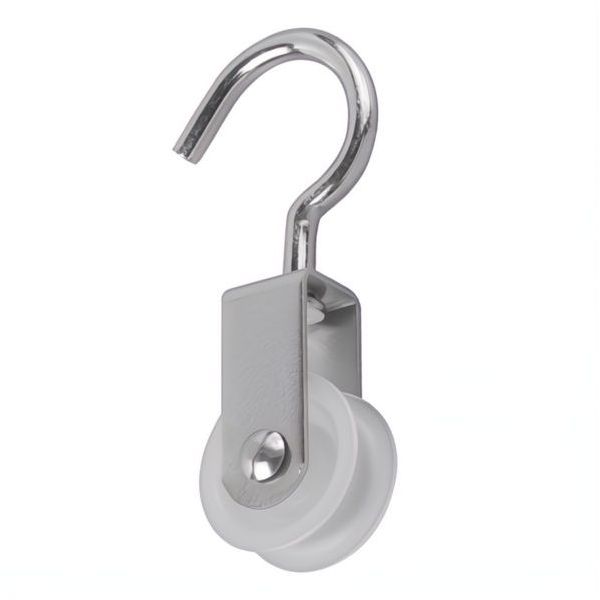 VIGOR CARRUCOLA CON GANCIO PULEGGIA IN NYLON D.MM30 ACCIAIO ZINCATO