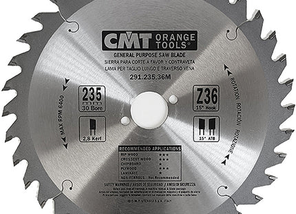 CMT LAMA PER TAGLIO LEGNO LUNGO E TRAVERSO VENA