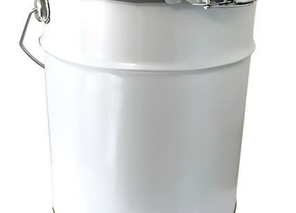 SECCHIO IN METALLO CON COPERCHIO E CRAVATTA DA LT20 BIANCO