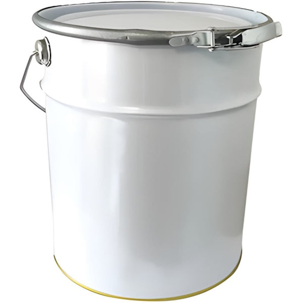 SECCHIO IN METALLO CON COPERCHIO E CRAVATTA DA LT20 BIANCO