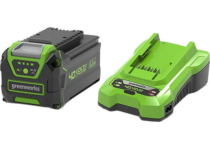 GREENWORKS STARTER KIT CARICABATTERIE + BATTERIA GSK40B4 40V 4AH