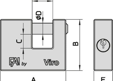 VIRO LUCCHETTO RETTANGOLARE SERIE 500 FAI PER SERRANDE