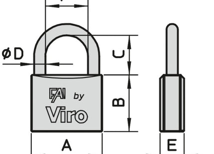VIRO LUCCHETTO RETTANGOLARE SERIE 550 FAI