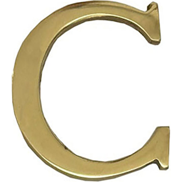 COTTALI LETTERA CIVICA IN OTTONE LUCIDO CON PIOLI "C" DA MM50