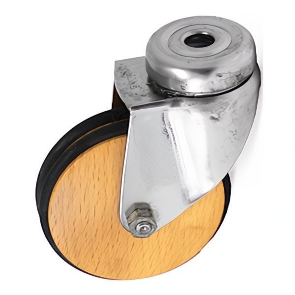 TELLURE ROTA RUOTA 31 SUPPORTO CROMATO GIREVOLE C/FORO+FRENO MM75 KG40*