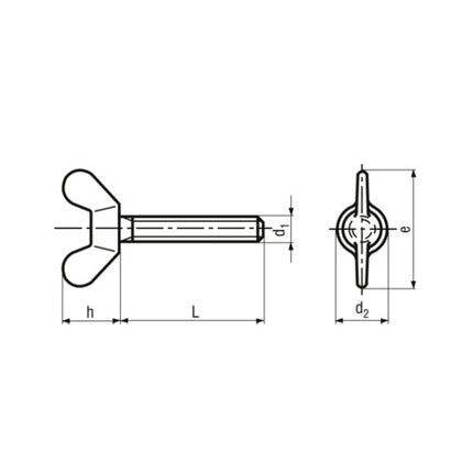 VITE AD ALETTE ZINCATA BIANCA M 8X30 DIN 316