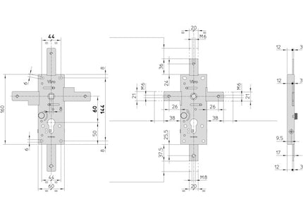 VIRO SERRATURA CORAZZABILE PER PORTE BASCULANTI SERIE 8234