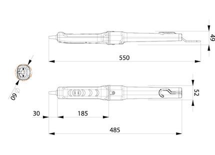 ZECA PORTALAMPADA PORTATILE CON TUBO FLUORESCENTE 11W 24V SENZA CAVO