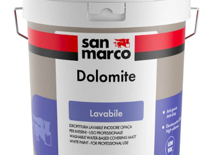 SAN MARCO DOLOMITE BIANCO OPACO LT12,5 IDROPITTURA LAVABILE