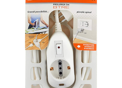 BTICINO MULTIPRESA BTRE 3 PRESE CAVO DA MT3 SPINA 10A BIANCO