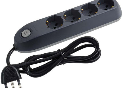 BTICINO MULTIPRESA POKER 4 PRESE CAVO DA MT1,5 SPINA 16A GRIGIO