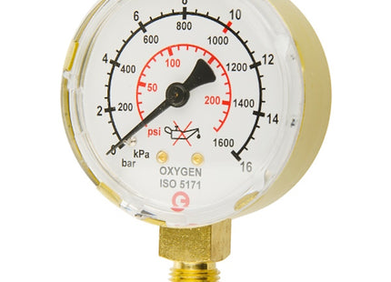 MUJELLI MANOMETRO D.MM63 16BAR G1/4"RAD OSSIGENO