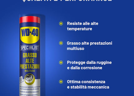 WD-40 GRASSO ALTE PRESTAZIONI MULTIUSO NLGI2 IN CARTUCCE GR400