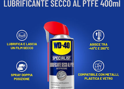 WD-40 SPECIALIST LUBRIFICANTE SECCO AL PTFE SPRAY ML400