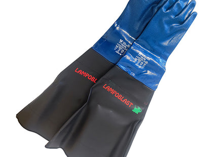 GUANTI PER SABBIATURA MOD. LAMPOBLAST COLORE BLU/NERO TG L