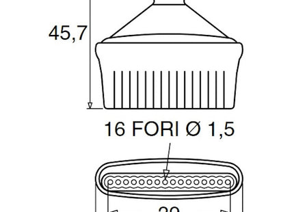 LOC-LINE ATTACCO 1/4" GETTI PIATTI 16 FORI D.MM1 CONF.DA PZ2
