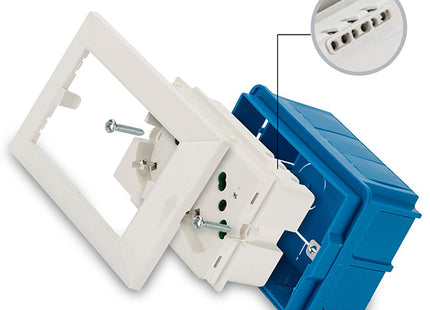 FME MULTIPRESA DA INCASSO CON 2 SCHUKO BIPASSO PER SCATOLE A 3 MODULI