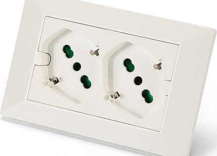 FME MULTIPRESA DA INCASSO CON 2 SCHUKO BIPASSO PER SCATOLE A 3 MODULI