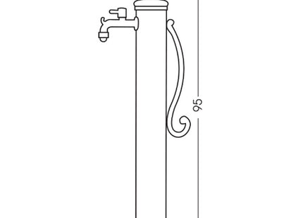 BEL-FER FONTANA IN FERRO CON MANICO DOPPIO RUBINETTO COLORE RUGGINE
