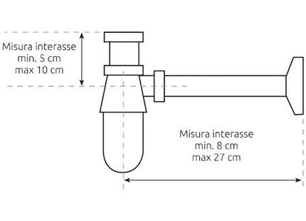BEL-FER SIFONE IN OTTONE CROMATO PER ART. 42/PR - 42/PRX - 42/PRQ