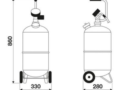 RAASM ASPIRATORE OLIO ESAUSTO SERBATOIO LT24 CARRELLATO E KIT SONDE