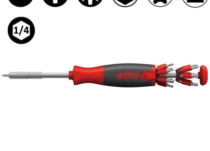 WIHA PORTAINSERTI BITS LIFTUP 26ONE COMPLETO DI 13 INSERTI DOPPI DA 1/4"