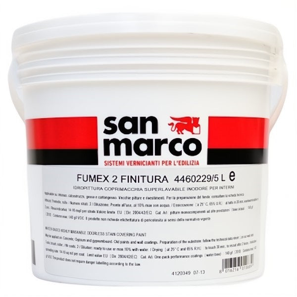 SAN MARCO FUMEX 2 FINITURA BIANCO LT 5 IDROPITTURA COPRIMACCHIA