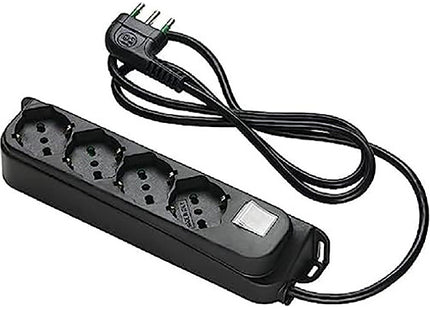 FME MULTIPRESA 4 PRESE + INTERRUTTORE CAVO MT1,5 SPINA 16A 250V NERO