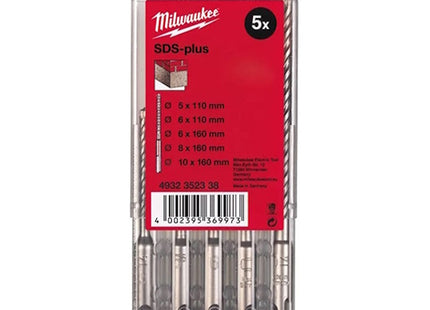 MILWAUKEE SERIE PUNTE SDS-PLUS M2 IN ASTUCCIO DA PZ 5 D.MM5-10