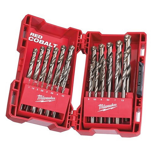 MILWAUKEE SERIE PUNTE ELICOIDALI IN HSS CO5% CASSETTA DA PZ25 D.MM1-13