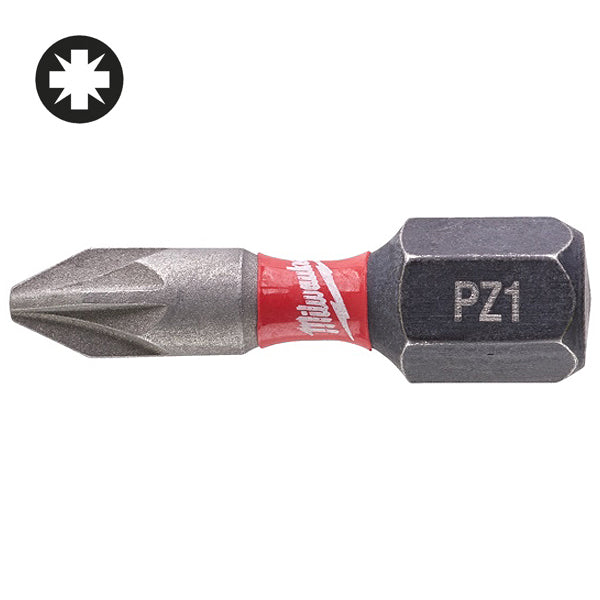 MILWAUKEE INSERTI BITS PER VITI A CROCE POZIDRIV IMPRONTA PZ DA MM25