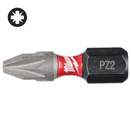 MILWAUKEE INSERTI BITS PER VITI A CROCE POZIDRIV IMPRONTA PZ DA MM25