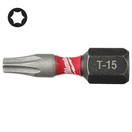 MILWAUKEE INSERTI BITS PER VITI TORX DA MM25 ATTACCO 1/4&quot;