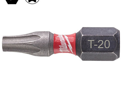 MILWAUKEE INSERTI BITS PER VITI TORX DA MM25 ATTACCO 1/4"