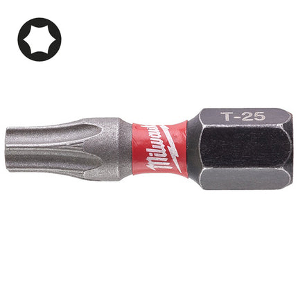 MILWAUKEE INSERTI BITS PER VITI TORX DA MM25 ATTACCO 1/4&quot;