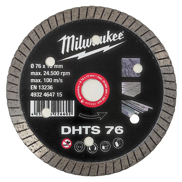 MILWAUKEE DISCO DA TAGLIO DIAMANTATO D.MM 76X1,0X10,0 DHTS