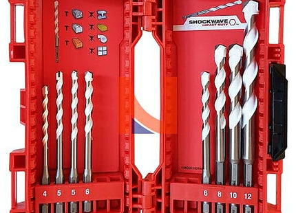 MILWAUKEE SET PUNTE MULTIMATERIALE ATTACCO BIT 1/4" BOX DA PZ8 D.MM4-12*