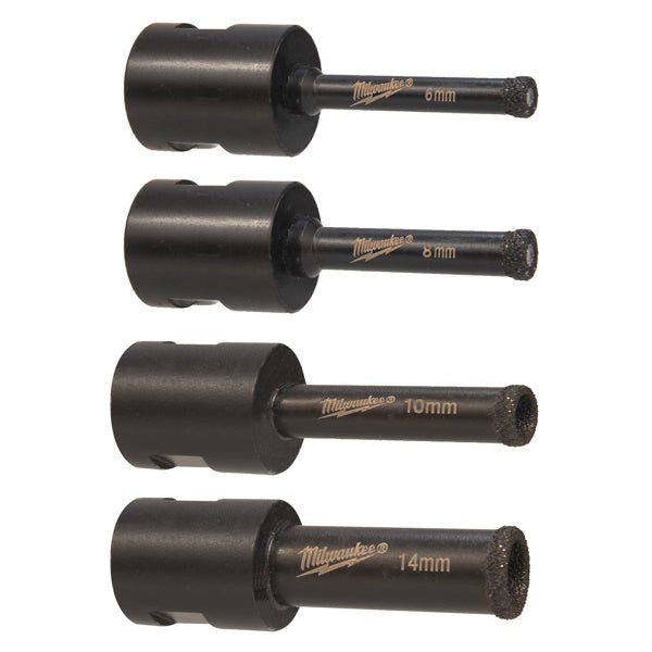 MILWAUKEE SET PUNTE DIAMANTATE DIAMOND MAX A SECCO D.MM6-8-10-14X68