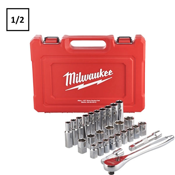 MILWAUKEE SERIE BUSSOLE CON ACCESSORI DA 1/2" PZ28