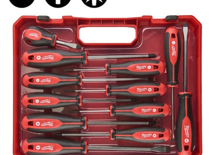 MILWAUKEE SERIE DI 12 GIRAVITI CON LAMA ESAGONALE E PUNTA MAGNETICA