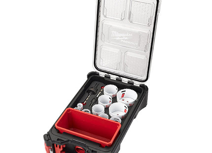 MILWAUKEE PACKOUT KIT SEGHE A TAZZA BI-METALLICHE PZ12 CON ACCESSORI