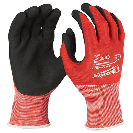 MILWAUKEE GUANTI MOD. CUT A GLOVES COLORE ROSSO/NERO