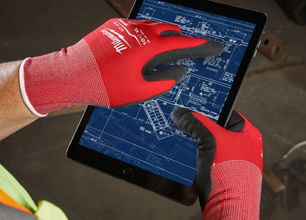 MILWAUKEE GUANTI MOD. CUT A GLOVES COLORE ROSSO/NERO