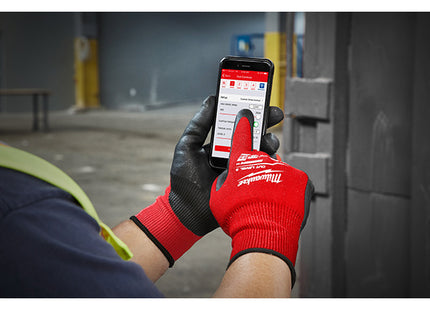 MILWAUKEE GUANTI MOD. CUT C GLOVES COLORE ROSSO/NERO