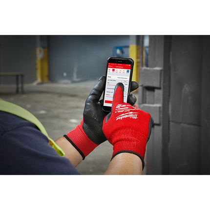 MILWAUKEE GUANTI MOD. CUT C GLOVES COLORE ROSSO/NERO