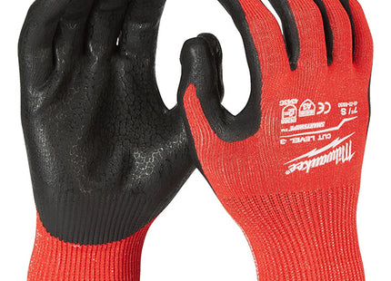 MILWAUKEE GUANTI MOD. CUT C GLOVES COLORE ROSSO/NERO