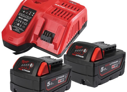 MILWAUKEE KIT ENERGY PACK 2 BATTERIE+CARICABATTERIE M18 NRGC-502 (V1/24)