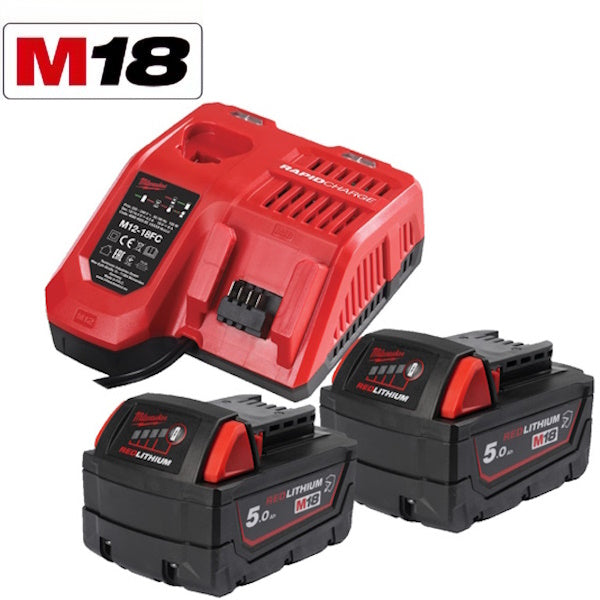 MILWAUKEE KIT ENERGY PACK 2 BATTERIE+CARICABATTERIE M18 NRGC-502 (V1/24)